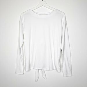 GAP Fit White Tie Back Long Sleeve Tee 